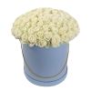 Фото товара 101 белая роза в шляпной коробке в Мариуполе