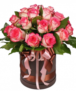 Фото товара 19 роз "Джумилия" в шляпной коробке в Мариуполе