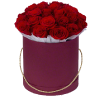 Фото товара 21 красная роза в шляпной коробке в Мариуполе
