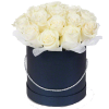 Фото товара 21 белая роза в шляпной коробке в Мариуполе