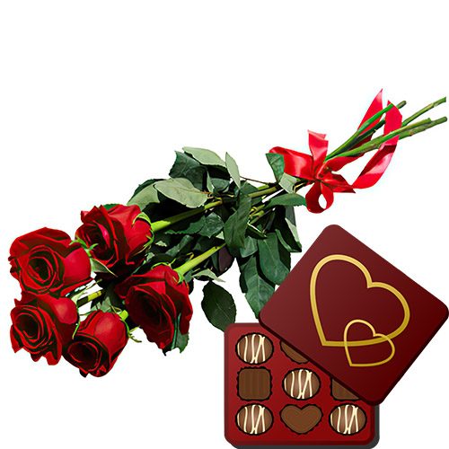 Фото товара 5 красных роз с конфетами в Мариуполе