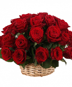 Фото товара 25 красных роз в корзине в Мариуполе