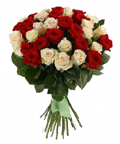 Фото товара 33 красно-кремовые розы в Мариуполе