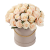 Фото товара 33 кремовые розы в шляпной коробке в Мариуполе