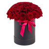 Фото товара 33 красные розы в шляпной коробке в Мариуполе