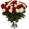 Фото товара 51 красно-белая роза в Мариуполе