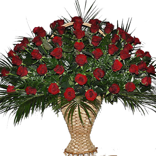 Фото товара Корзина 100 роз в папоротнике в Мариуполе