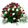 Фото товара 100 красно-белых роз в корзине в Мариуполе