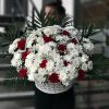 Фото товара Корзина "Белые хризантемы, жёлтые розы" в Мариуполе