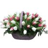 Фото товара 75 тюльпанов микс (все цвета) в корзине в Мариуполе